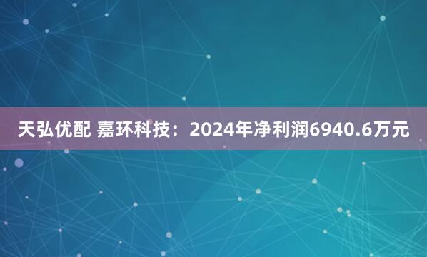 天弘优配 嘉环科技：2024年净利润6940.6万元